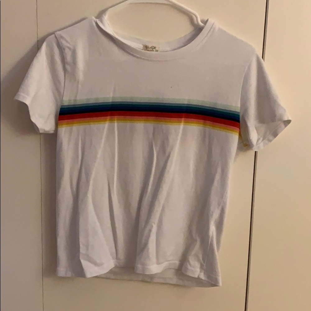 Rainbow striped brandy Melville top